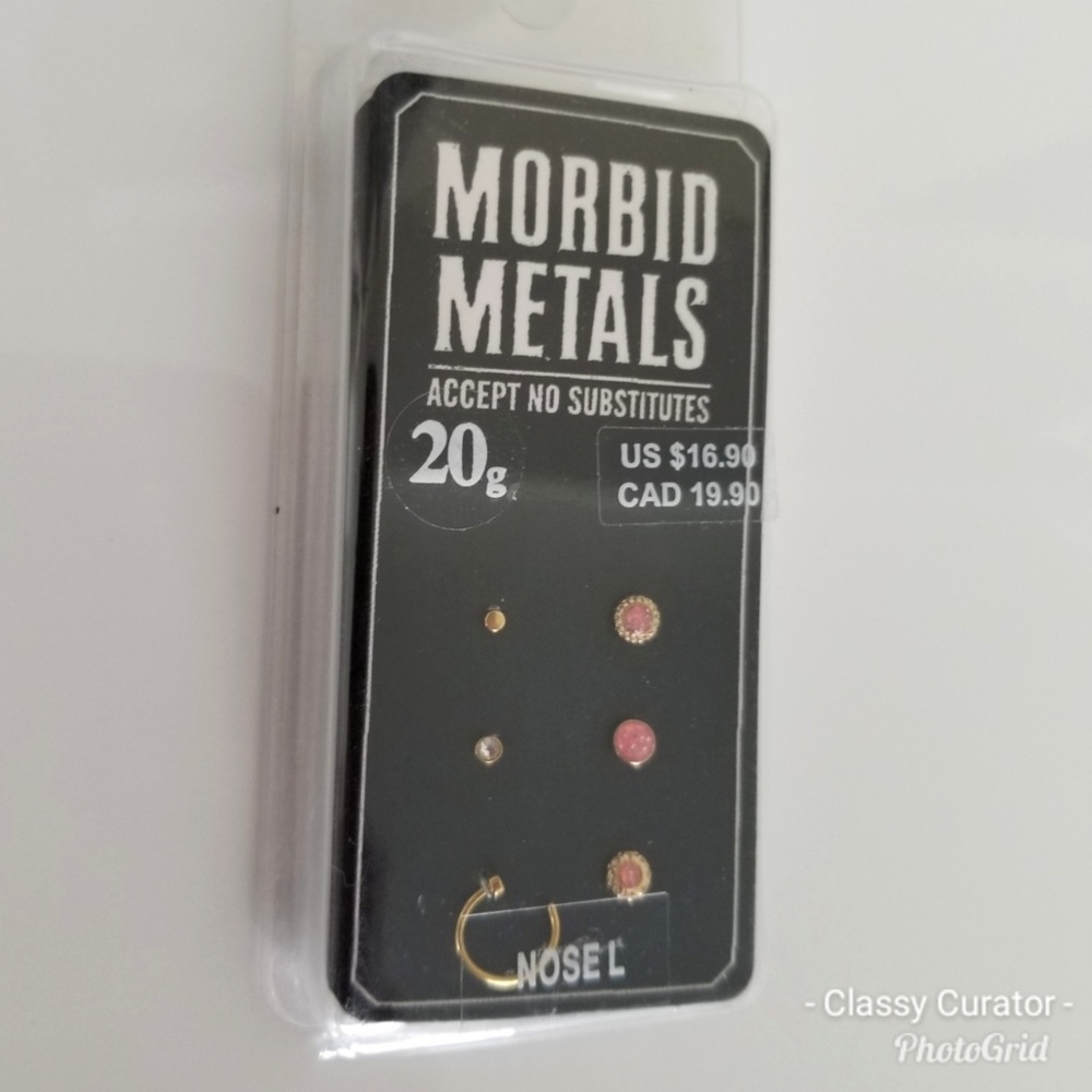 NIB Morbid Metals pink and gold nose jewelry